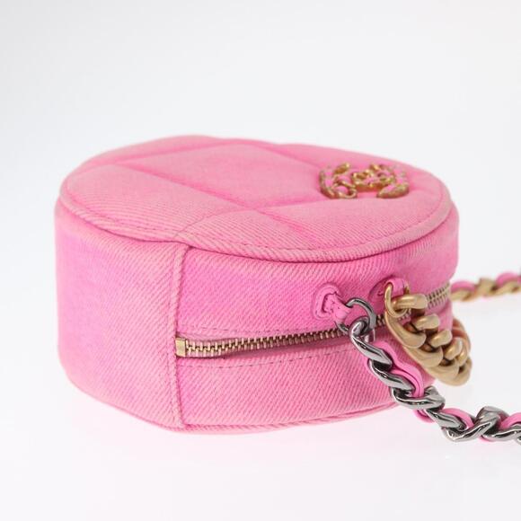 CHANEL Matelasse Chain Shoulder Bag Canvas Pink Gold CC Auth bs32090 - Picture 3 of 16